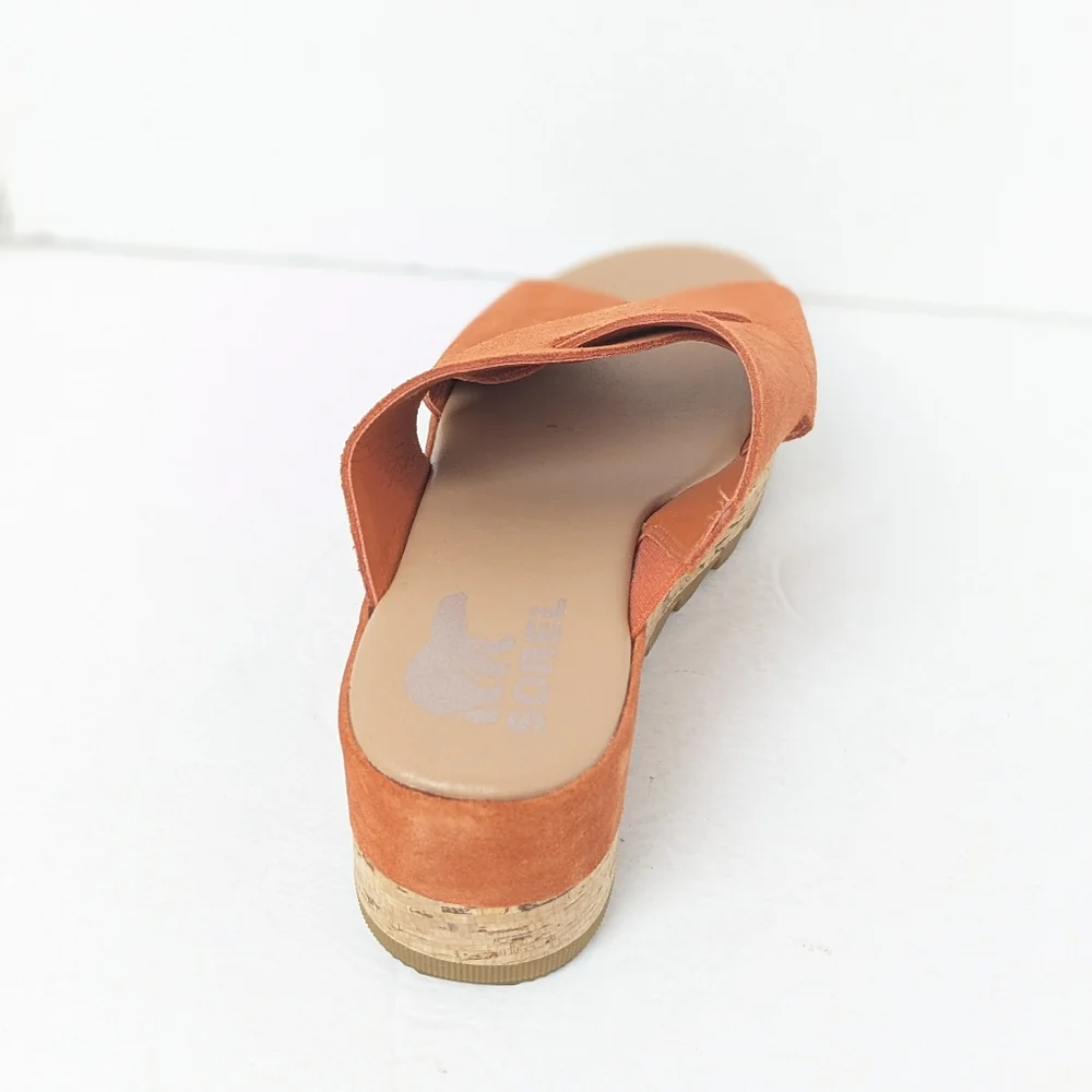Sorel Orange Suede Cameron Sandals - Picture 12 of 16